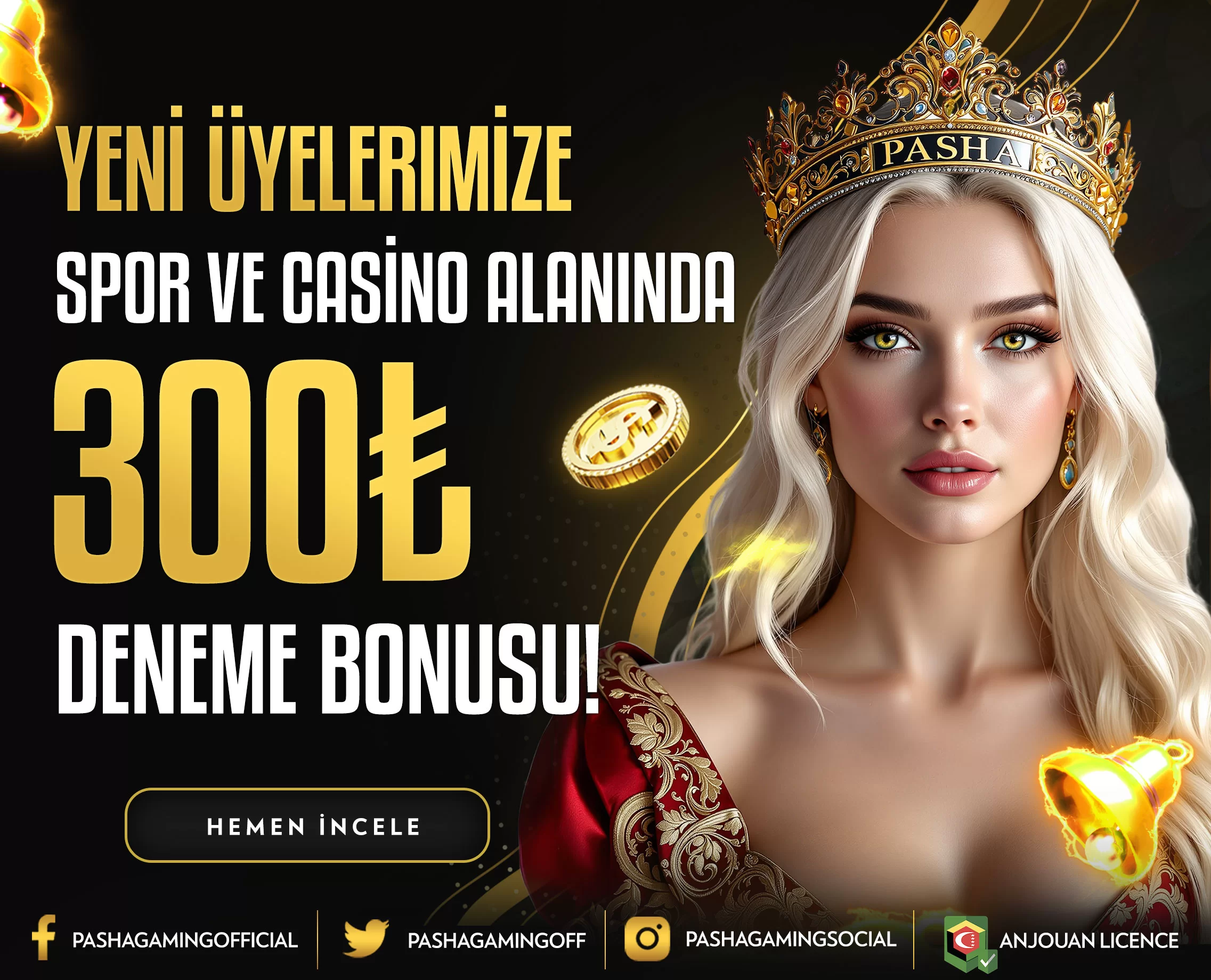 Yeni Üyelere 300TL Deneme Bonusu